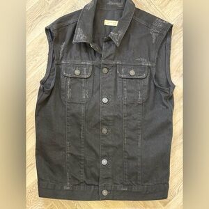 All Saints black denim vest M